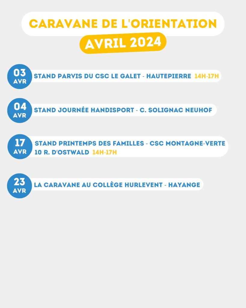 Programme Caravane de l'Orientation - Avril 22024