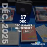 D-Clic Permanences CSC HTP - Mercredi 17 décembre