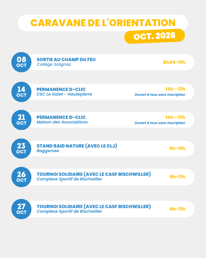 Programme Caravane de l'Orientation - Octobe 2026